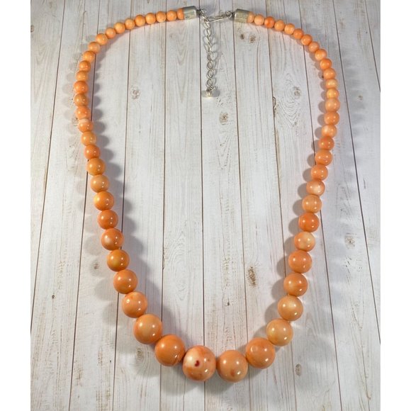 Jay King DTR Necklace 925 Angel Skin Coral Beaded Southwestern Heavy Signed - Picture 3 of 7